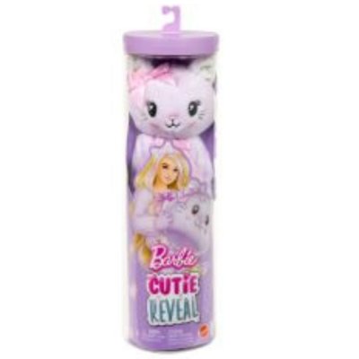 BARBIE JJP64 Poup&eacute;e  Cutie Reveal Chat mauve articul&eacute;e 10 surprises