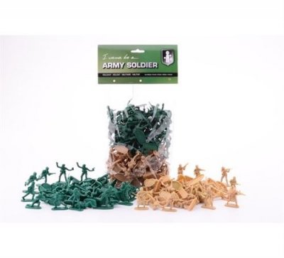 JOHNTOY  Army Soldier 100 soldats vert / brun 5cm