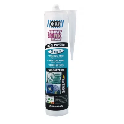 GEB Joint d'&eacute;tanch&eacute;it&eacute; - 280 ml - Joint et Fix Cristal - 