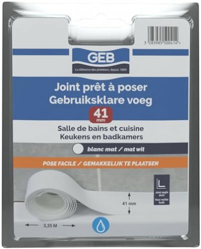 GEB Joint d'&eacute;tanch&eacute;it&eacute; - pr&ecirc;t &agrave; poser - blanc - 41 mm - 3.35 m