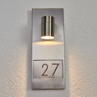 KONSTSMIDE Joli num&eacute;ro de maison lumineux Moderna 7655, inox