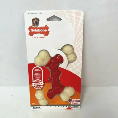 NYLABONE Jouet et Os pour Chien Double Bone au Bacon (XL) NC
