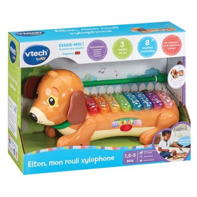 VTECH BABY Jouet musical d'&eacute;veil  Elton mon rouli xylophone