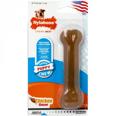 NYLABONE Jouet Os en nylon  pour chiot - small : L11,5xl3,5xH2,0cm