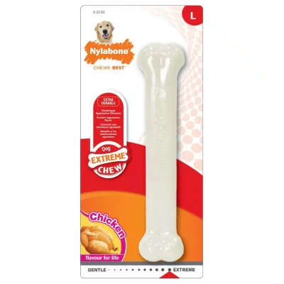 NYLABONE Jouet Os  Dura Chew Chicken - L : L 20 x l 4,0 x H 2,0 cm