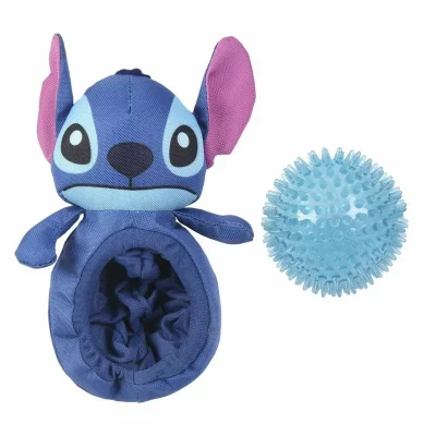 STITCH Jouet pour chien  Balle &agrave; picots avec son rangement Plushland