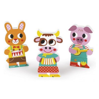  Jouets D'eveil Funny Magnets - F&ecirc;te Musique / Ferme (Bois)