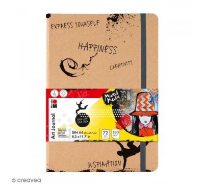 MARABU Journal cr&eacute;atif - Art Journal - Mixed Media - A4 - 72 pages