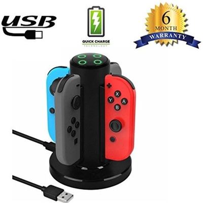 GENERIQUE Joycon 4 en 1 Chargeur Nintendo Switch Manettes Joy-Con Charging Dock LED