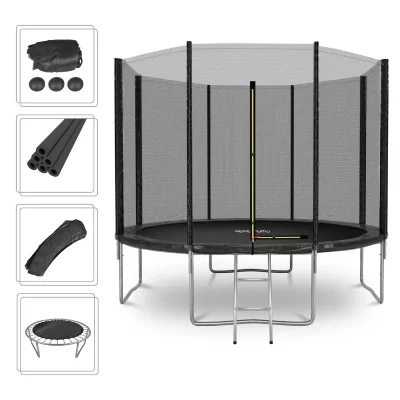 PLAY4FUN JT2D Trampoline Deluxe 10FT-305cm  noir - 305x305x260 cm T.U