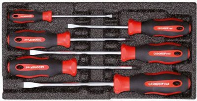 GEDORE Juego de destornilladores PZ + SL, m&oacute;dulo CT 2/6, 6 piezas