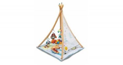 PLASTIMYR Jugar tapis d'&eacute;veil tipi b&eacute;b&eacute; avec balles et coussin armature marron