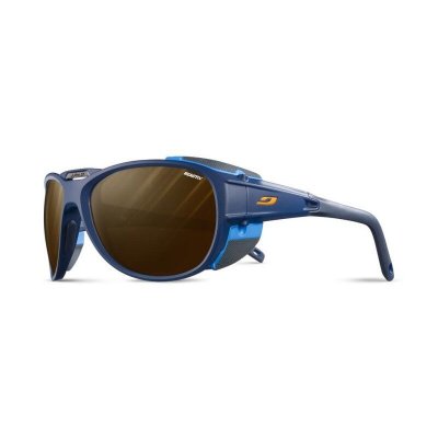JULBO  Explorer 2.0 Lunettes de Soleil Homme, Bleu Fonc&eacute; Mat/Bleu Cyan