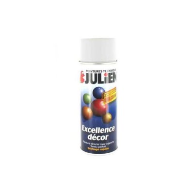 JULIEN  - Peinture a&eacute;rosol blanc neige satin&eacute; 400ml - Blanc