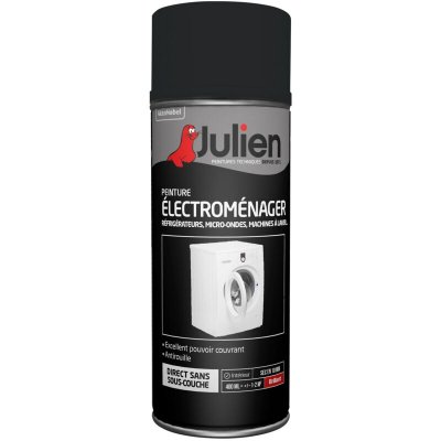 JULIEN  Peinture A&eacute;rosol pour Electrom&eacute;nagers - Noir Brillant 400ml