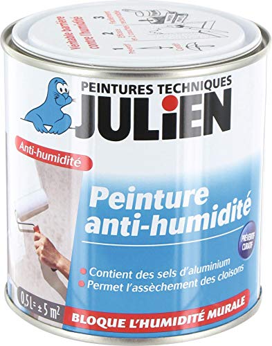 JULIEN  - Peinture Peinture Anti-Humidit&eacute; Satin Blanc 0,5 l Blanc