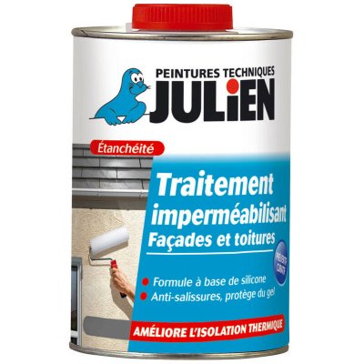 JULIEN  traitement imperm&eacute;abilisant fa&ccedil;ades toitures blanc cass&eacute; 2,5 L