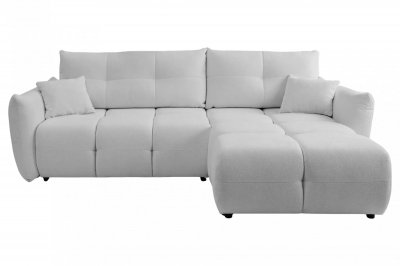 CASANOVA PARIS June - Canap&eacute; D'angle Convertible Tissu Bouclette 3 Places Gris Clair