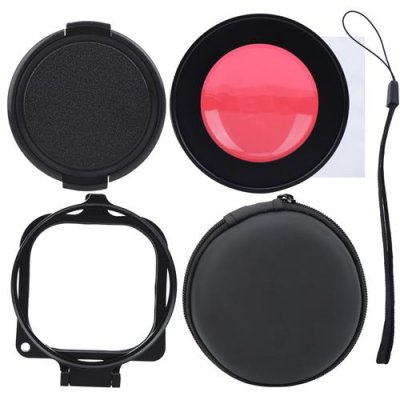  Junestar Kit de Filtre d'Objectif Plong&eacute;e de Cam&eacute;ra Rouge/Violet/Macro 58Mm pour Gopro Hero 8 