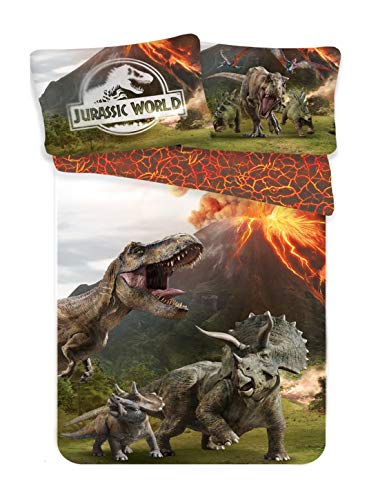 JURASSIC WORLD  - Housse de Couette Dinosaure Enfant - Parure de lit Coton