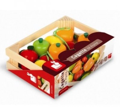JANOD Juratoys- Cagette 12 fruits Bois