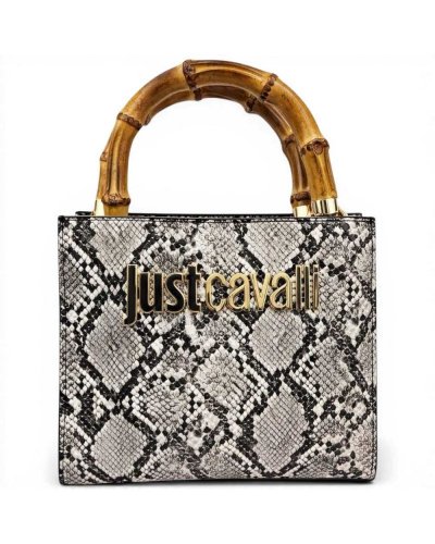 ROBERTO CAVALLI Just Cavalli Sac a main Bamboo Femme Blanc/Noir Cuirette Pitonata