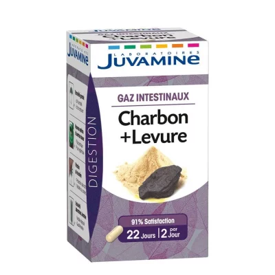 JUVAMINE  - Digestion - Charbon Levure - Gaz Intestinaux - 45 G&eacute;lules