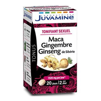 JUVAMINE  - Tonifiant Sexuel - Maca Ginseng Gingembre - 40 Comprim&eacute;s