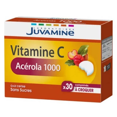JUVAMINE  - Vitamine C Ac&eacute;rola 1000mg - 30 Comprim&eacute;s &agrave; croquer