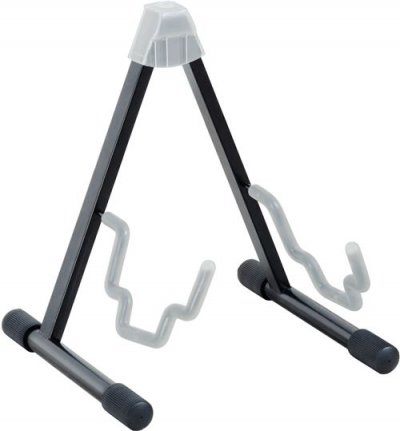 K&M K & M 17570 E/A Support pour guitare et basse &raquo;Duet&laquo; - noir avec &eacute;l&eacute;ments translucides