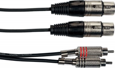 YELLOW CABLE K10-3 - Cable Audio Mixte 2 Xlr Femelle/2 Rca M&acirc;le 3m