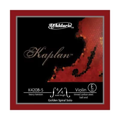 DADDARIO K420B-5 - Corde seule (Mi) violon Golden Spiral Solo, manche 4/4, Heavy