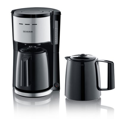 SEVERIN KA9308 Filterkaffeemaschine mit 2 Thermokannen, ca. 1.000 W, bis 8 Tassen, Schwe