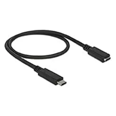 DELOCK KAB USB3.1 C USB Type-C&acute; Buchse Verl&auml;ngerung 0,5 m schwarz 