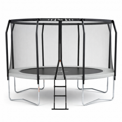 KANGUI  - Trampoline De Jardin Rond &Oslash;366cm Avec Filet De S&eacute;curit&eacute; + &Eacute;chelle - Fab