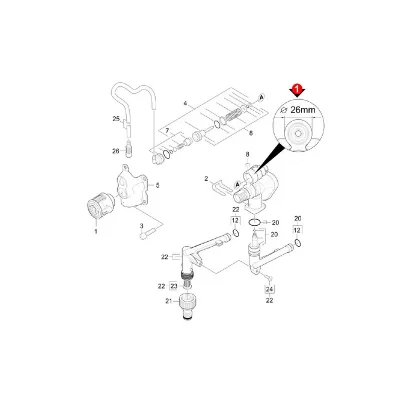 KARCHER  - Piston Et Arrivee D'eau Wcm Diametre 26 - Ref: 90019810