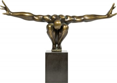 Kare 30046 Statue ""Athl&egrave;te"" Fibre de verre/marbre Bronze 45 x 75 x 21 cm
