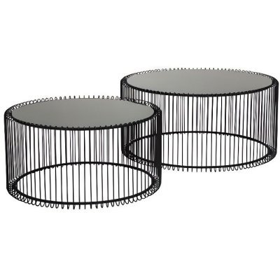 Kare Design Lot de 2 Tables Basses Rondes en Verre Moderne