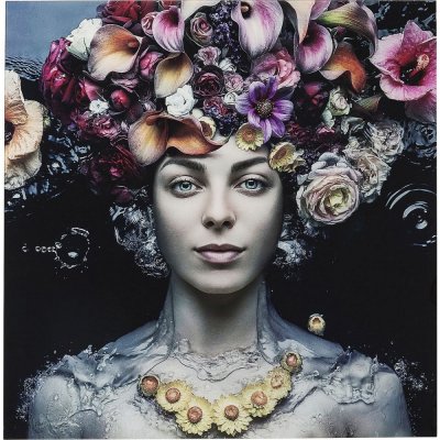 KARE DESIGN  Tableau en Verre Flower Art Lady 120x120cm