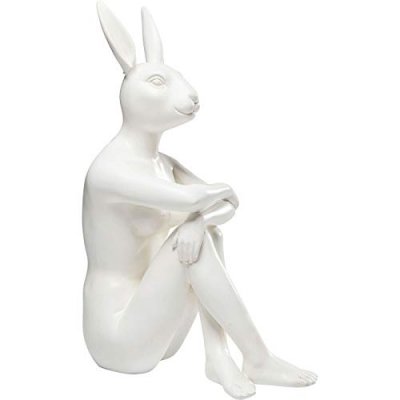Kare Figurine d&eacute;corative Design Gangster Lapin Blanc 39 x 26 x 15 cm