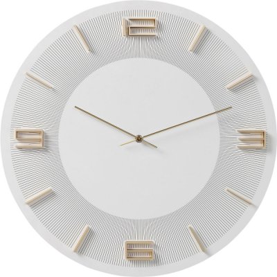 Karedesign Horloge murale Leonardo blanche et dor&eacute;e Kare Design