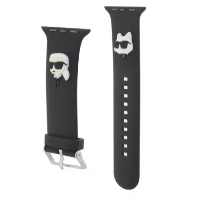 KARL LAGERFELD  Bracelet pour Apple Watch 42/44/45mm Rubber NFT en Silicone Noir