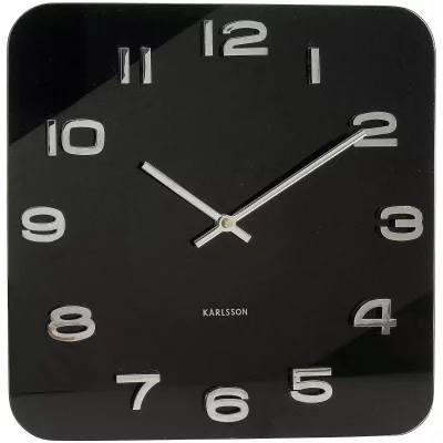 KARLSSON Horloge carr&eacute;e vintage en verre 35 cm