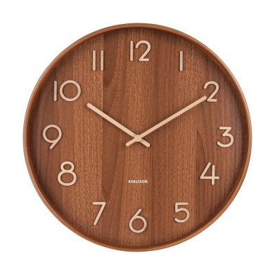 Karlsson - Horloge en bois Pure 40 cm bois fonc&eacute;