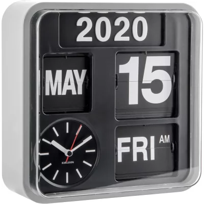 Karlsson - Horloge en plastique Mini Flip 24.5 cm Chrome