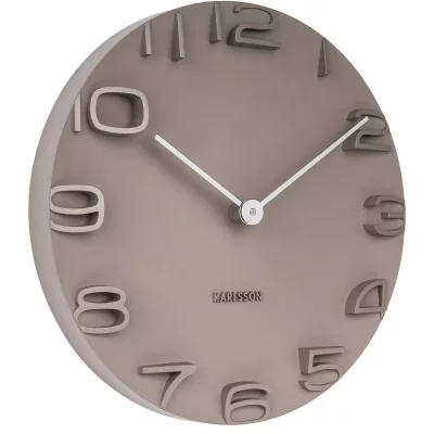 Karlsson - Horloge moderne avec aiguilles chrom&eacute;es On the Edge gris