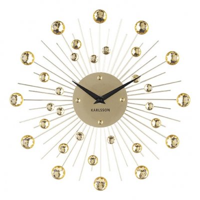 Karlsson - Horloge ronde en m&eacute;tal Sunburst 30 cm dor&eacute;