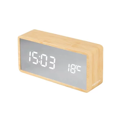 KARLSSON  - R&eacute;veil Copper Mirror LED - Beige effet bois - Silver