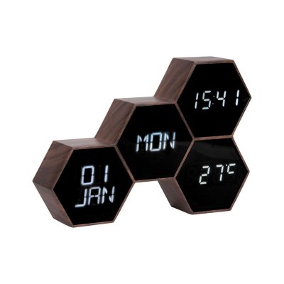 KARLSSON  - R&eacute;veil en silicone Six in the mix Marron