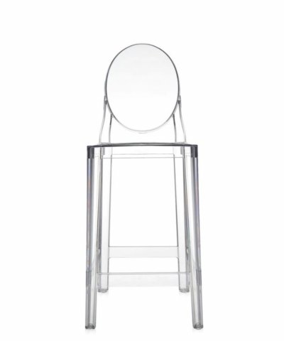 Kartell One More Tabouret, 2 Pi&egrave;ces, Cristal, Hauteur d'assise 75 cm